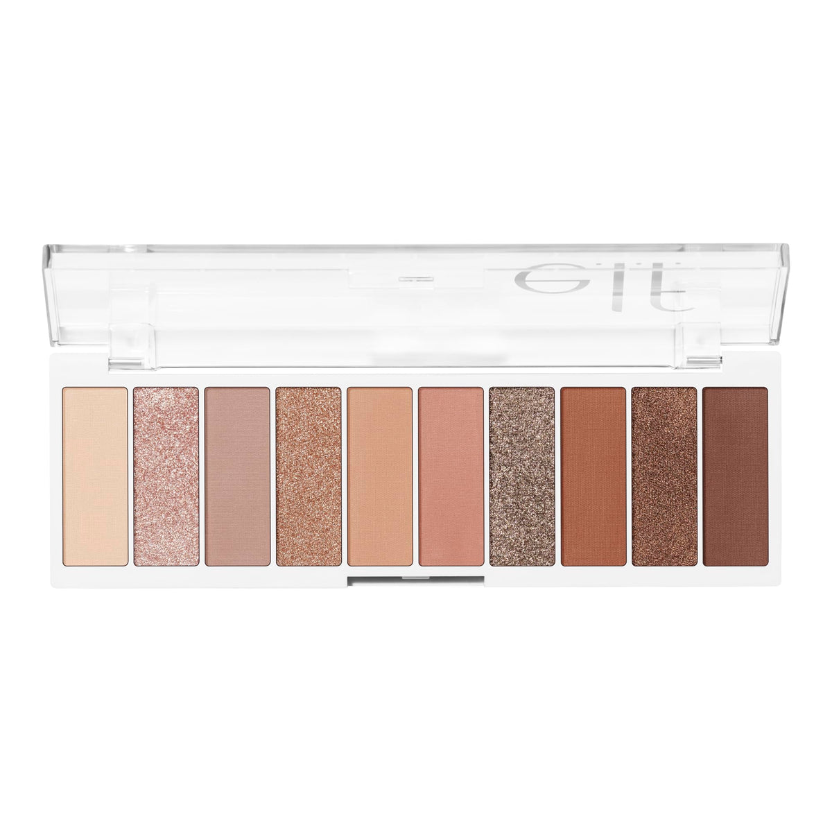 e.l.f. Perfect 10: paleta con tonos neutros para looks diarios y definición suave.