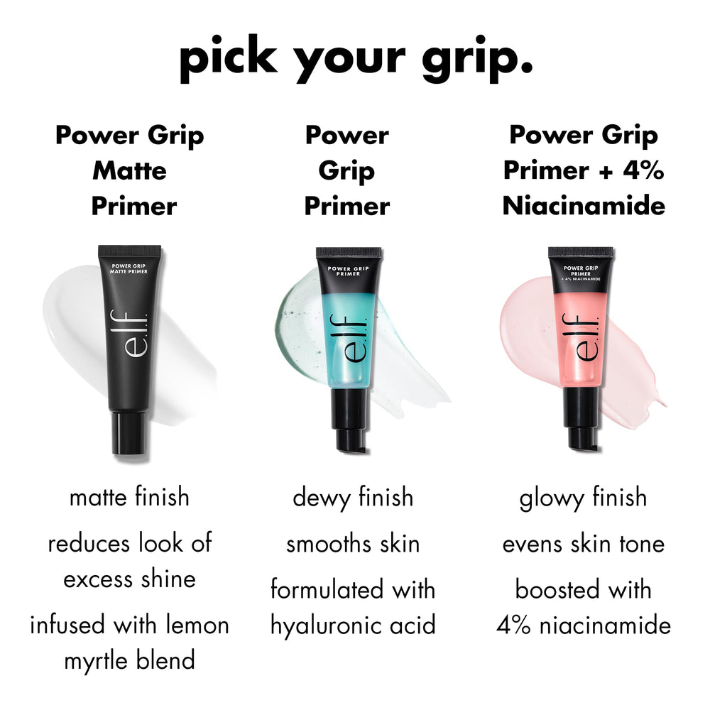 e.l.f. Power Grip Matte Primer matte finish close-up demonstrates shine-free complexion