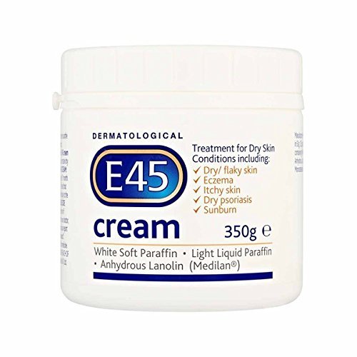 Crema hidratante E45, bote de 350 g, para piel seca y sensible