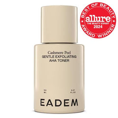 EADEM Cashmere Peel milky essence close-up emphasizes gentle exfoliation