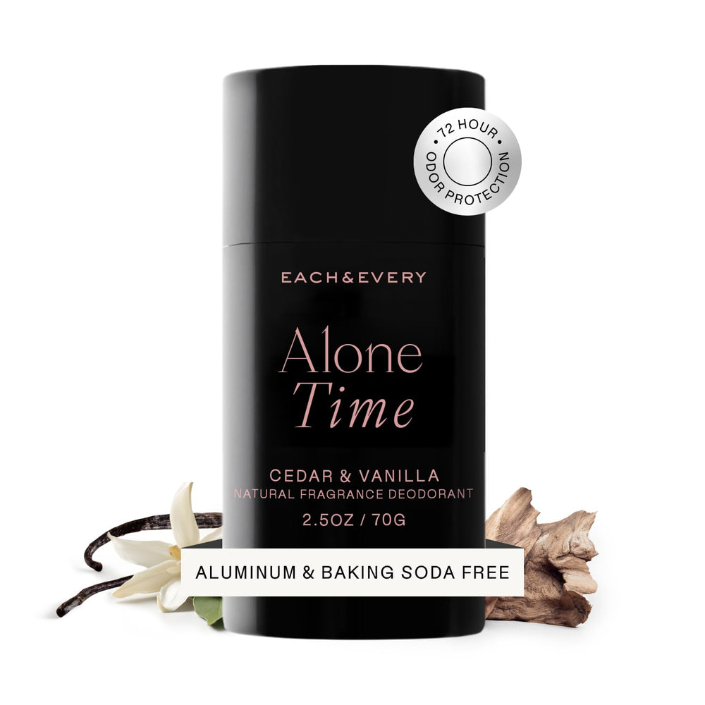 Each & Every Cedar & Vanilla deodorant tube for sensitive skin with all-day odor protection.