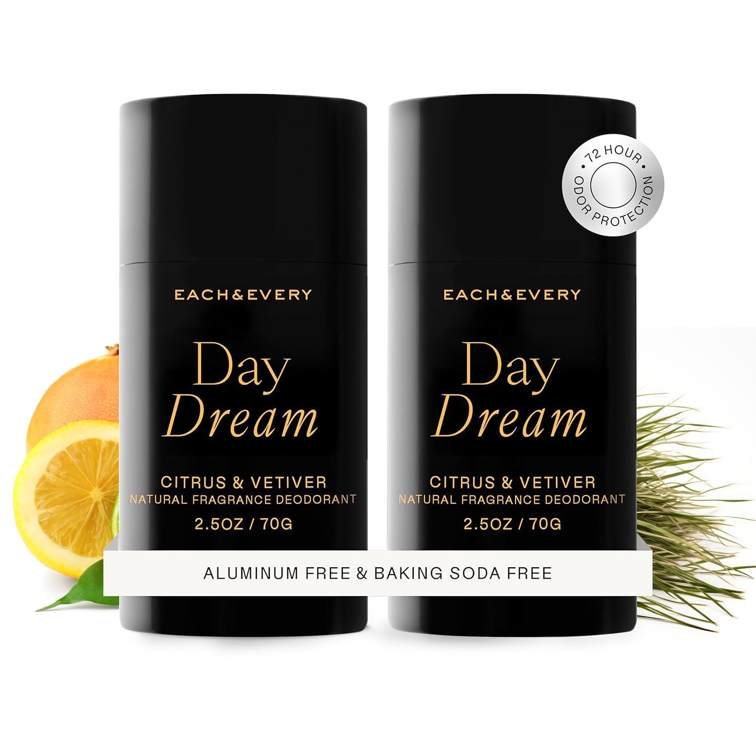 Each & Every 2-pack deodorant front view, showing value and aluminum-free formula