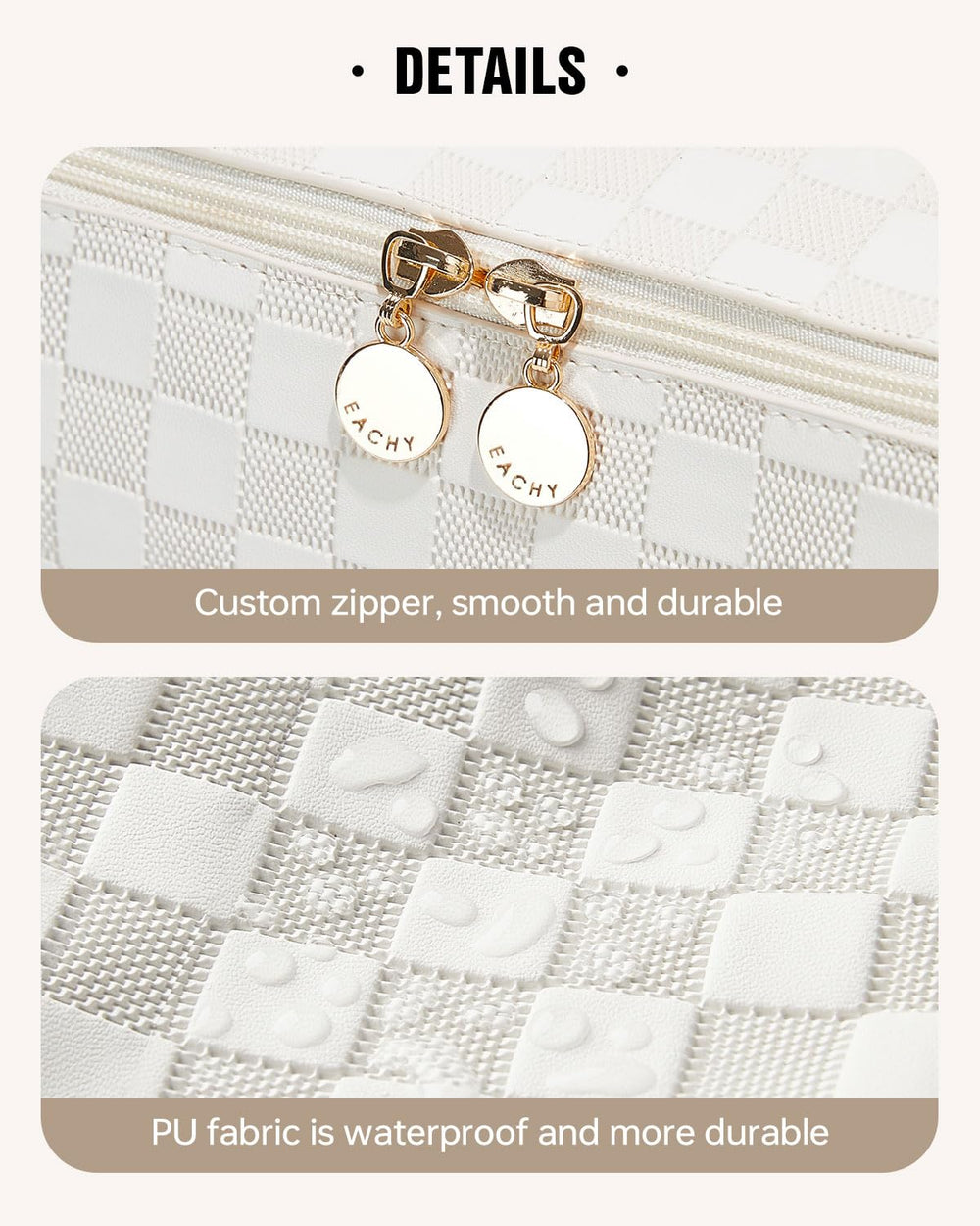 Eachy open flat-view bag makes packing and viewing items easier.