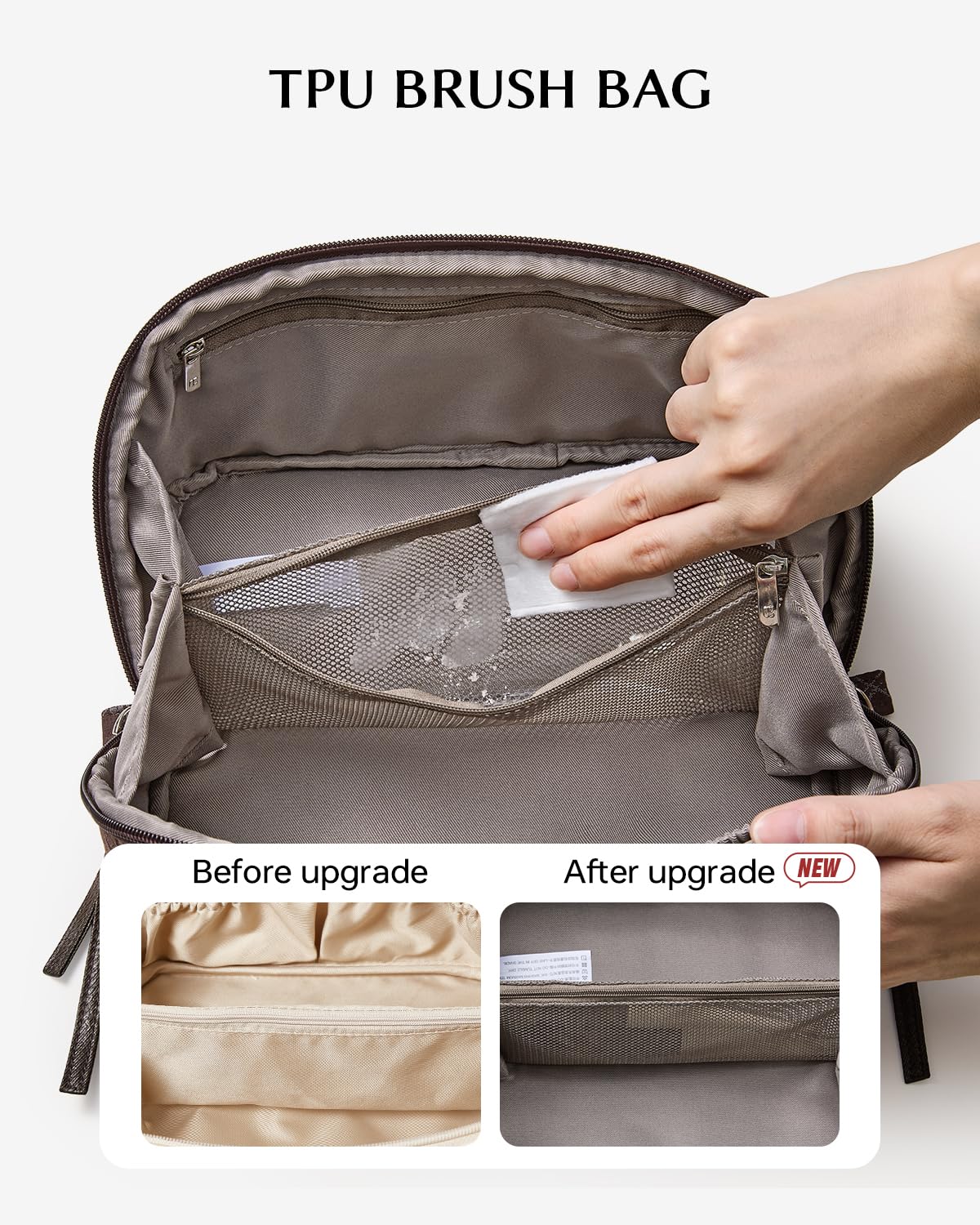 EACHY clear TPU brush compartment helps brushes stay tidy