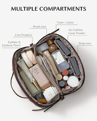 EACHY makeup bag interior pockets keep cosmetics organized and visible