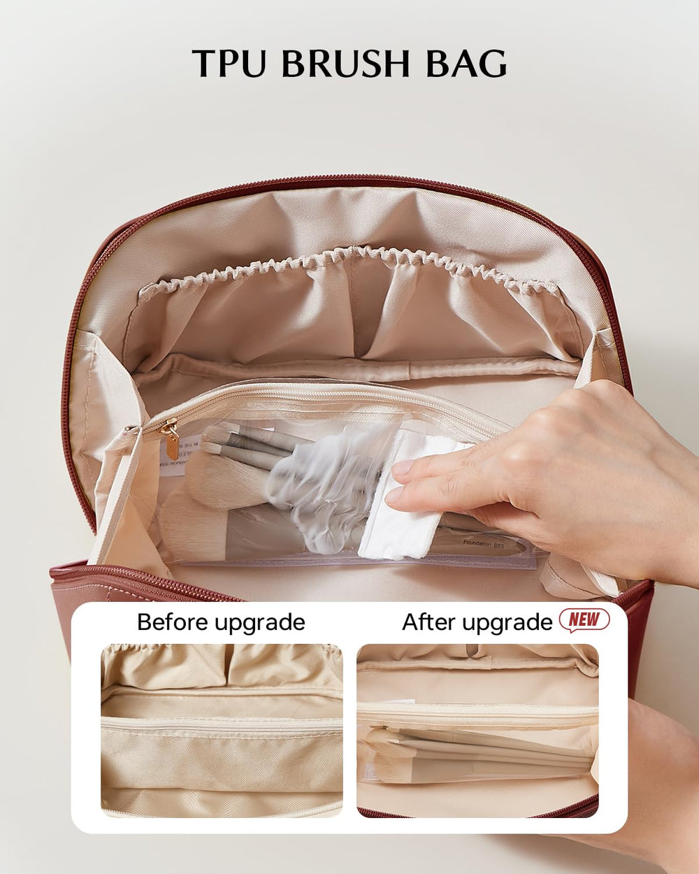EACHY waterproof PU leather exterior is easy to clean