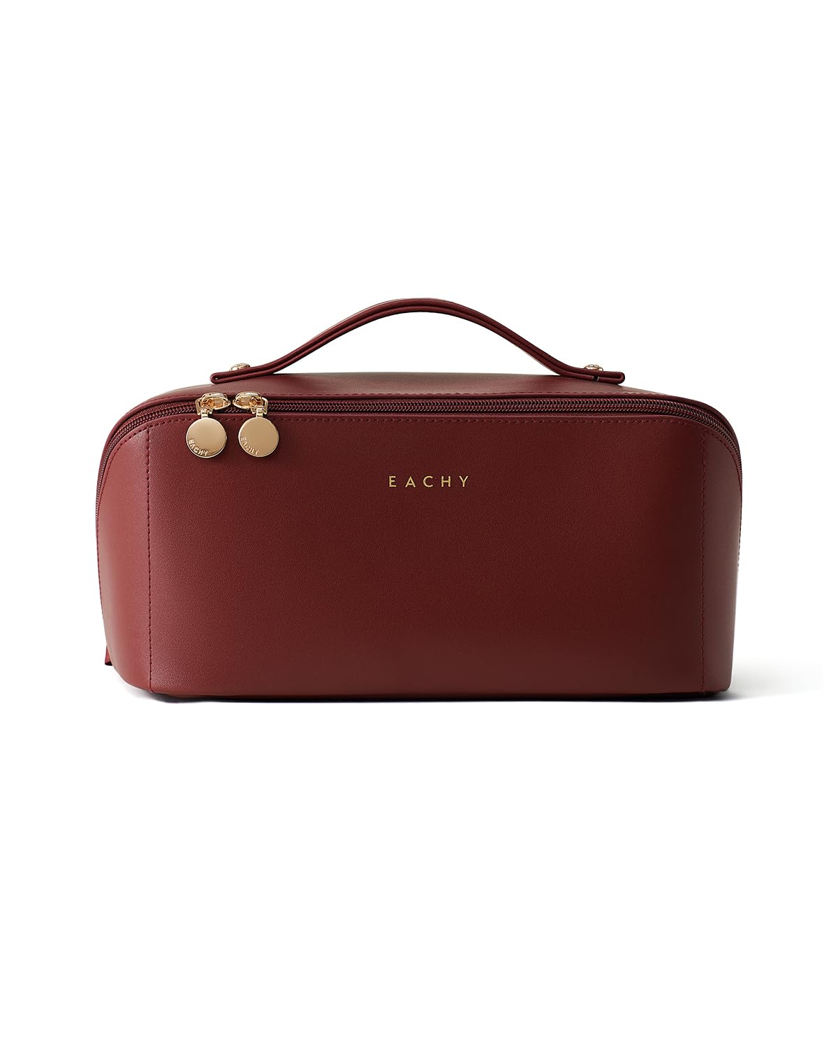 EACHY Travel Makeup Bag includes a carry-handled design for portable use.