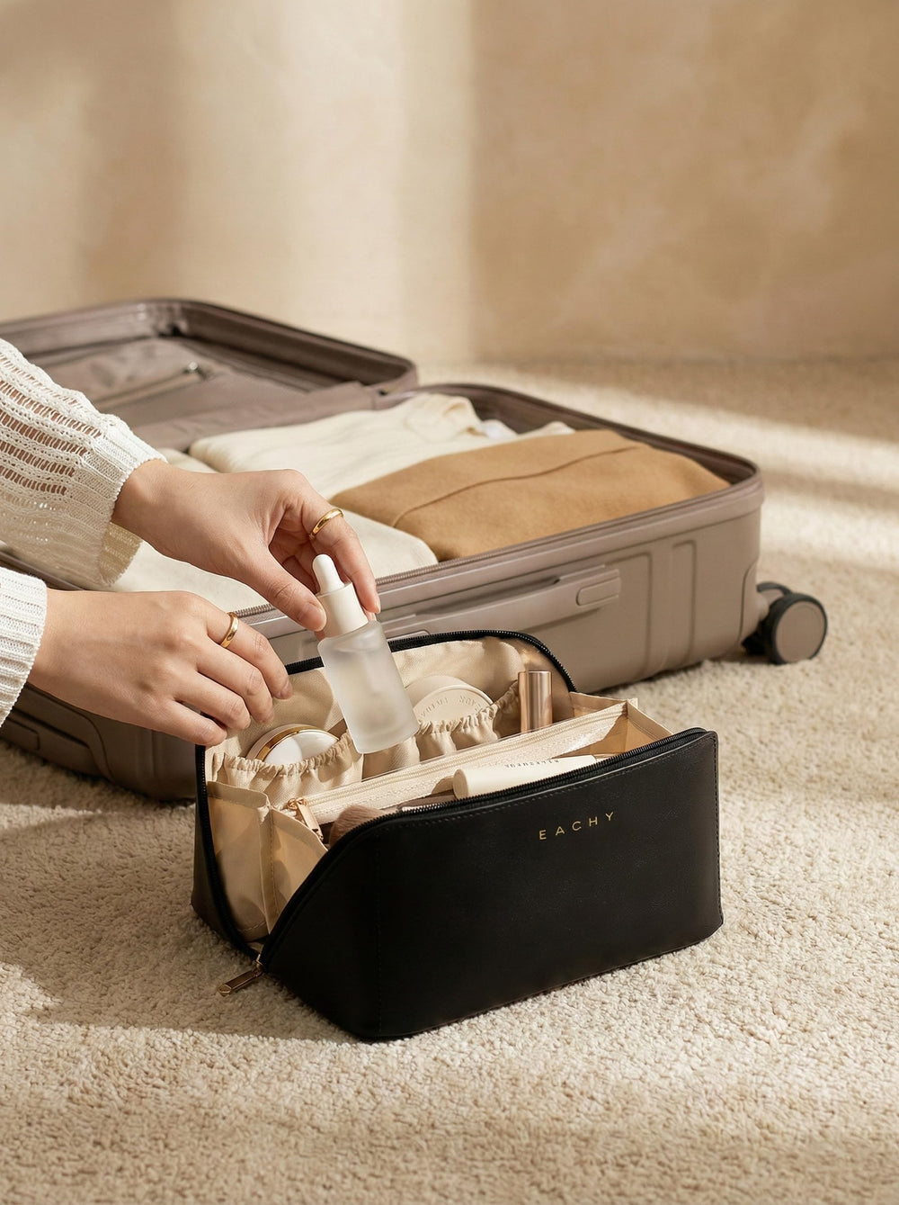 EACHY carry-on friendly design fits in luggage for trips
