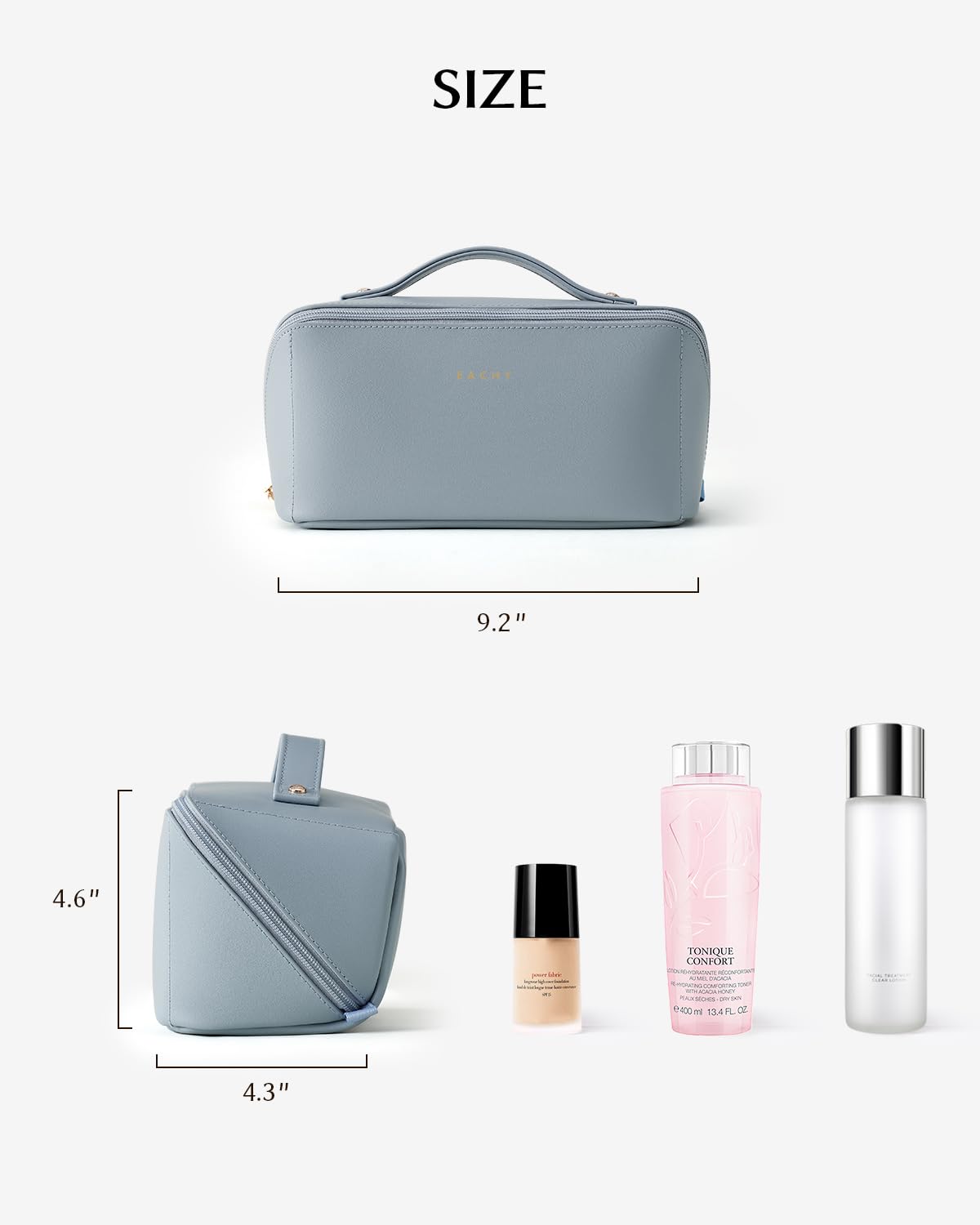 Eachy bag includes divider and handle for secure transport