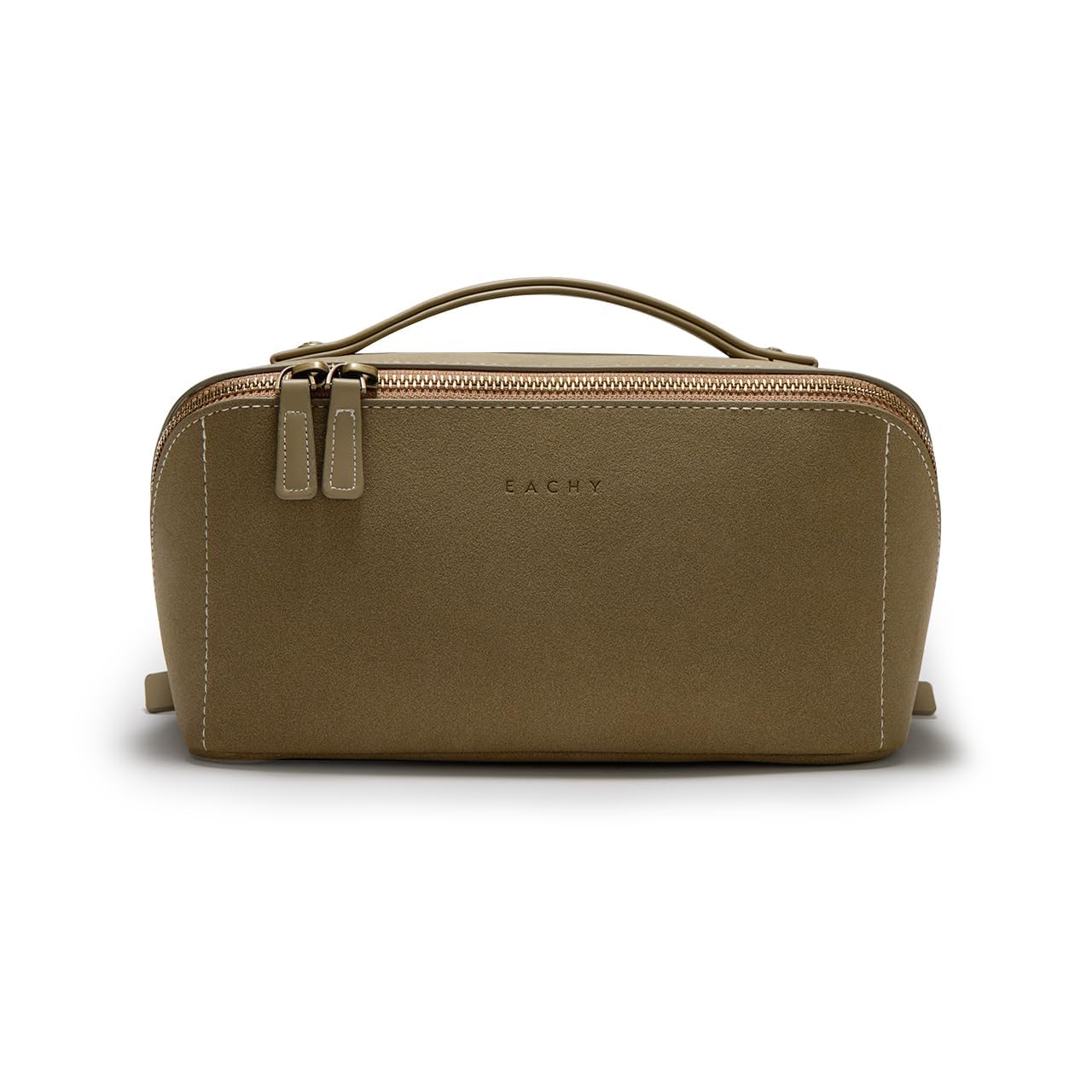 EACHY faux suede travel makeup bag with premium texture for daily cosmetics.