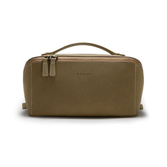 EACHY faux suede travel makeup bag with premium texture for daily cosmetics.