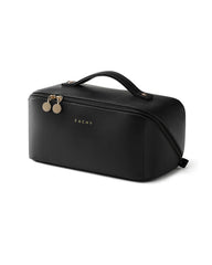 Eachy travel makeup bag showing its large capacity and organized interior for on-the-go use
