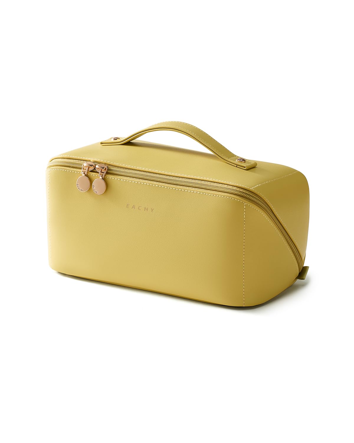 Eachy travel makeup bag open-flat design for easy item visibility on the go