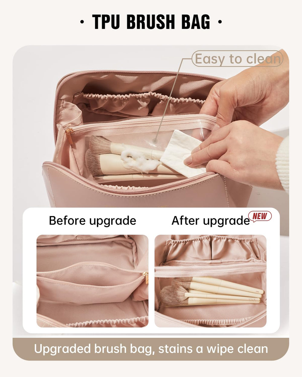 Eachy bag interior divider separates items for tidy packing