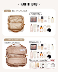 EACHY Travel Makeup Bag waterproof brush compartment protects brushes on the go