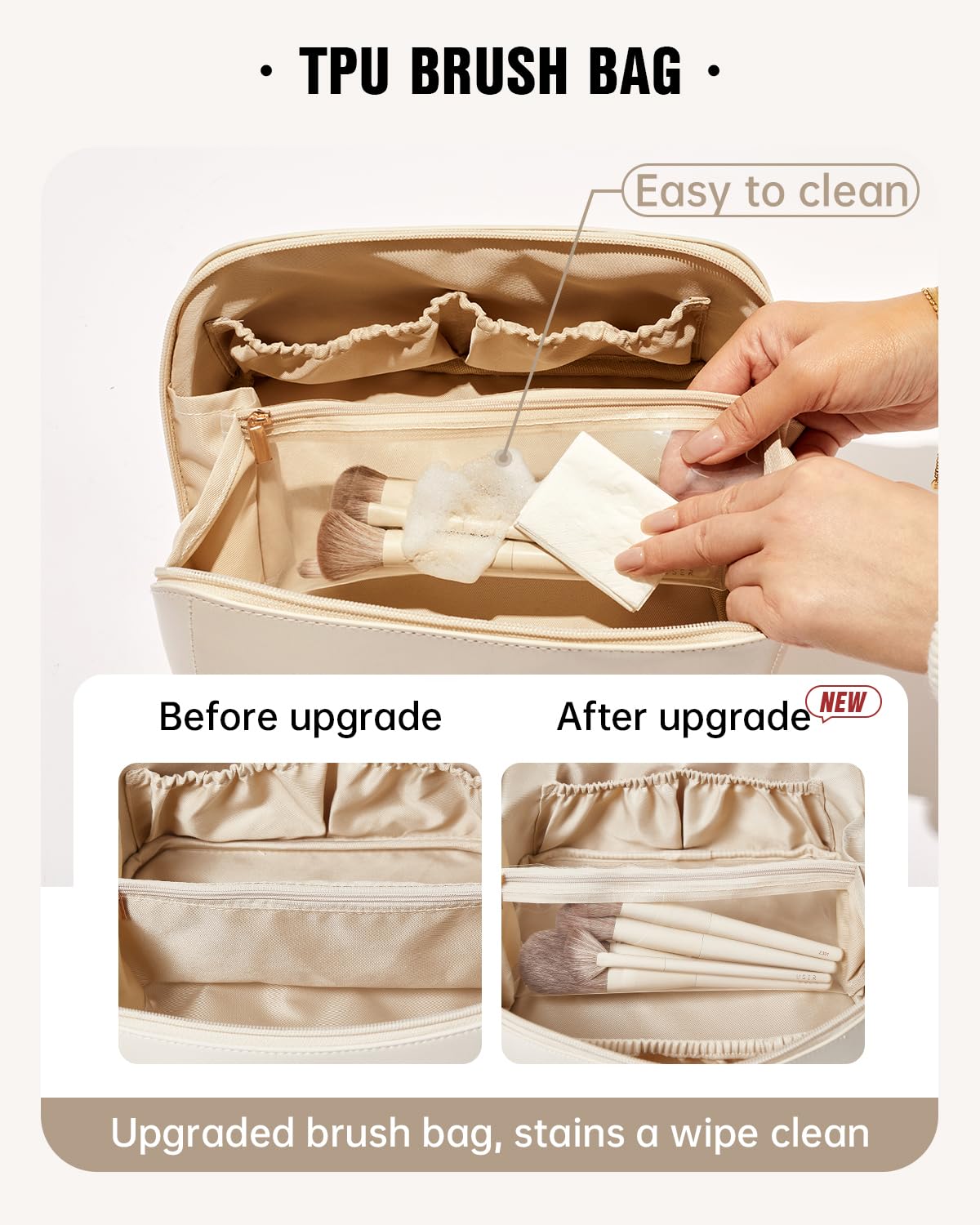 EACHY travel makeup bag waterproof materials protect contents