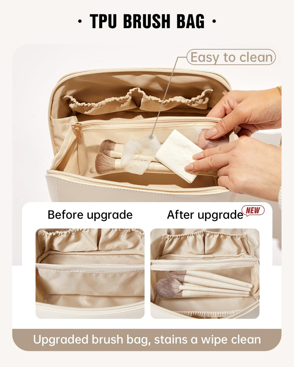 EACHY travel makeup bag waterproof materials protect contents