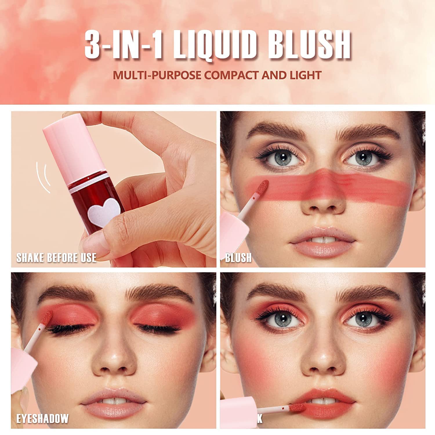 Eakroo six shades face blush for subtle contour and glow