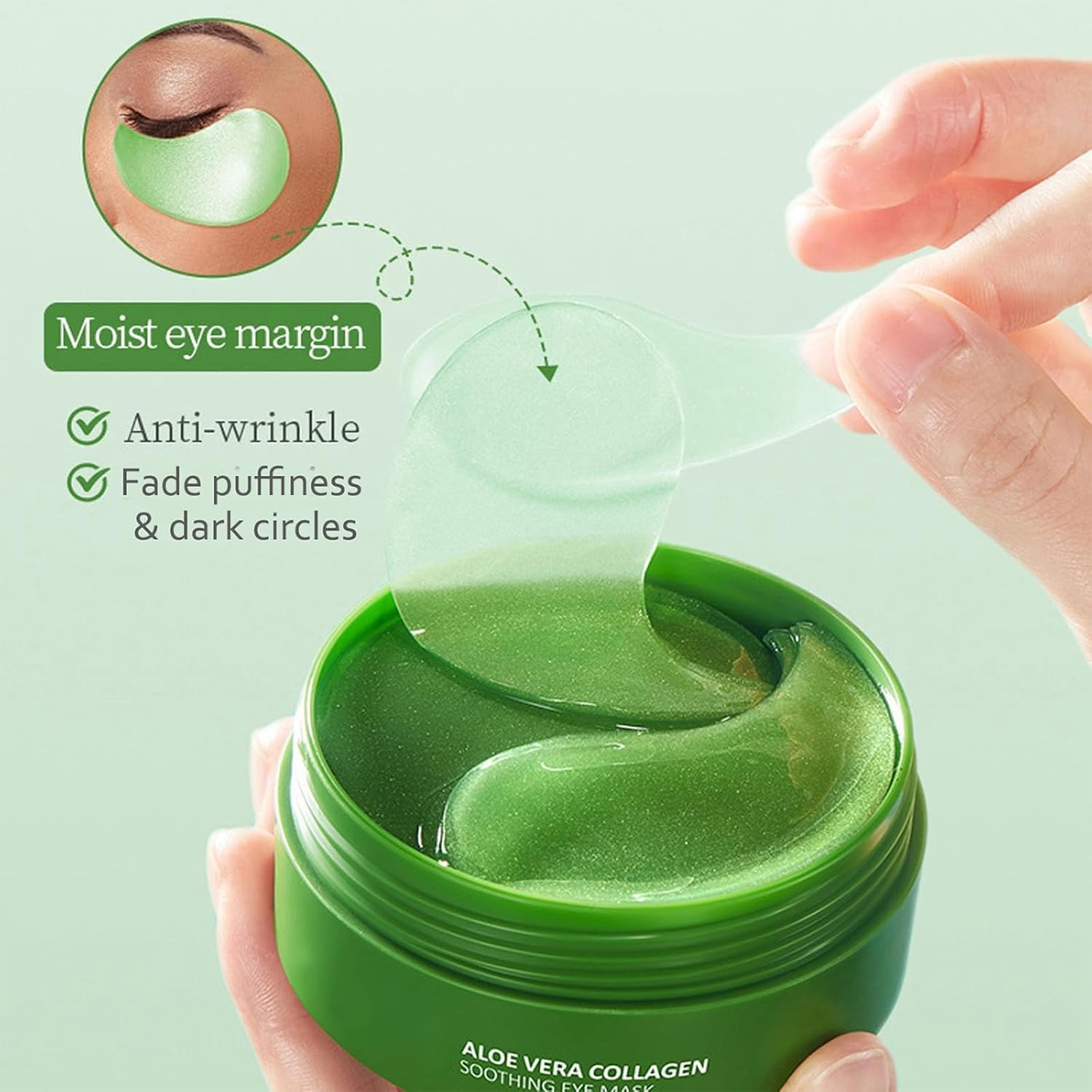 Eakroo Aloe Vera eye mask close-up showing deep hydration