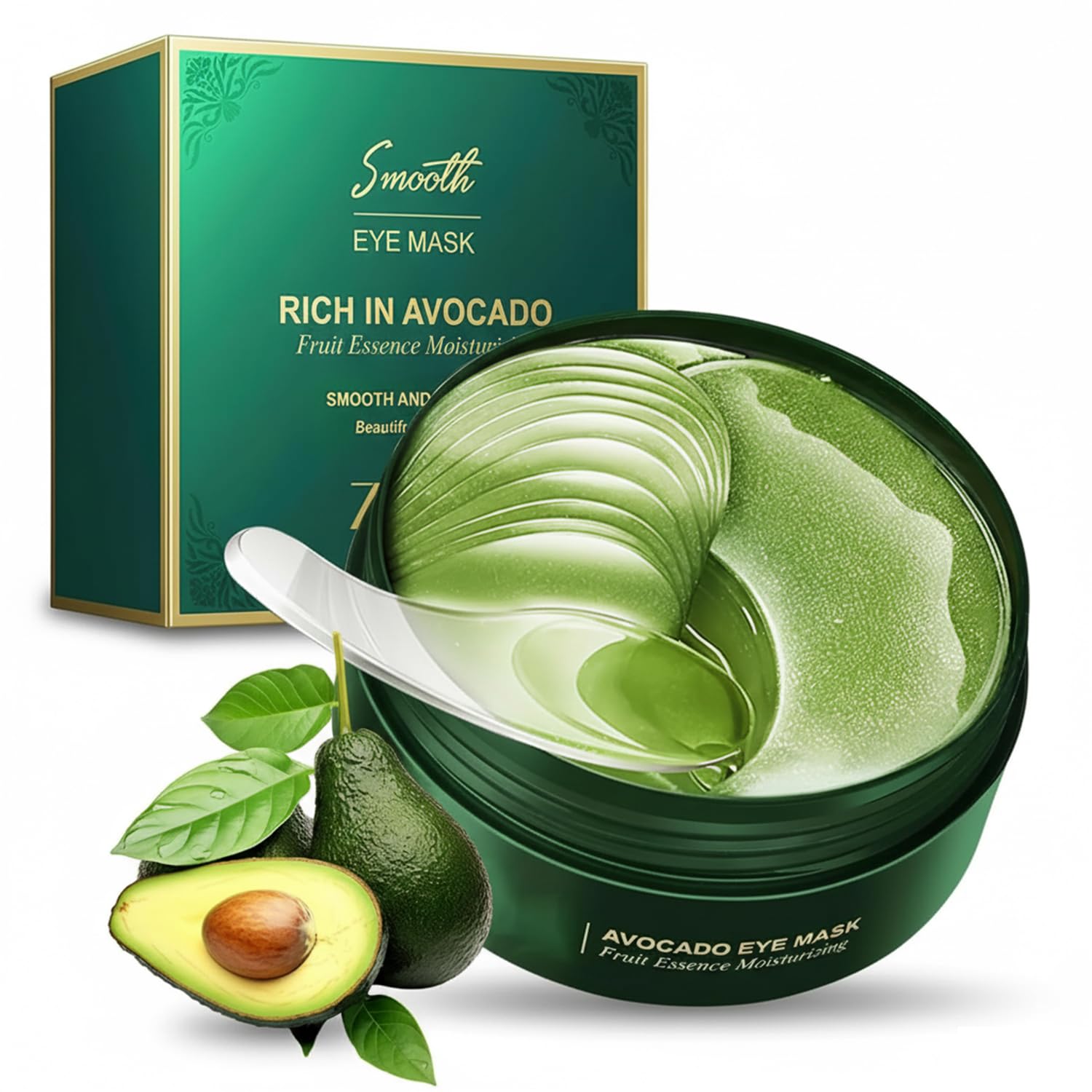 Eakroo avocado under-eye patches in a jar close-up for deep hydration