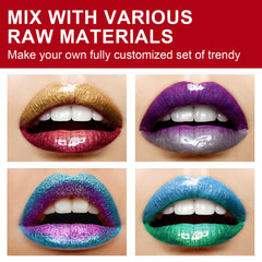 Close-up pour of Eakroo lip gloss base for precise blending