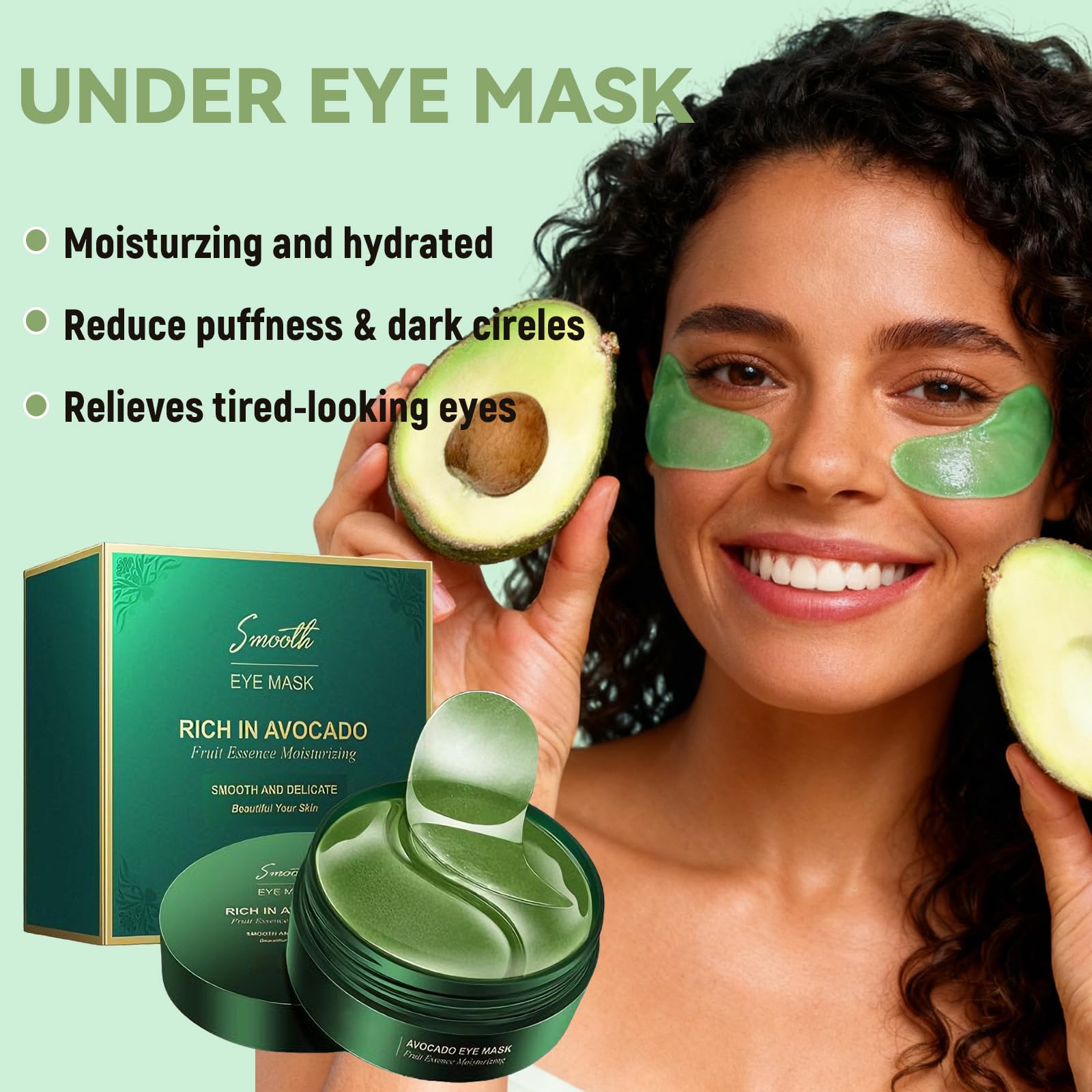 Eakroo under-eye patches packaging jar front for easy daily use