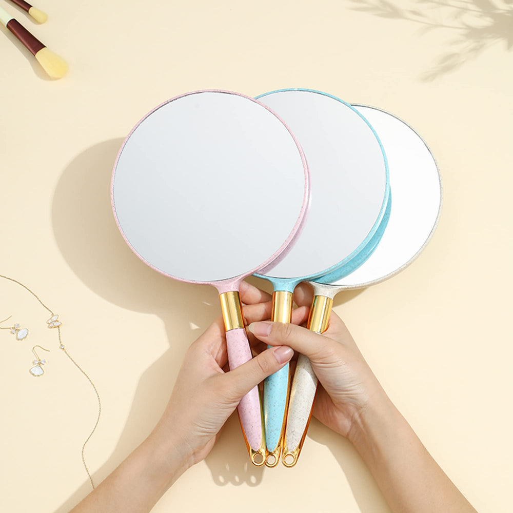 Eaoundm round mirror showing 6.9-inch diameter for clear viewing.