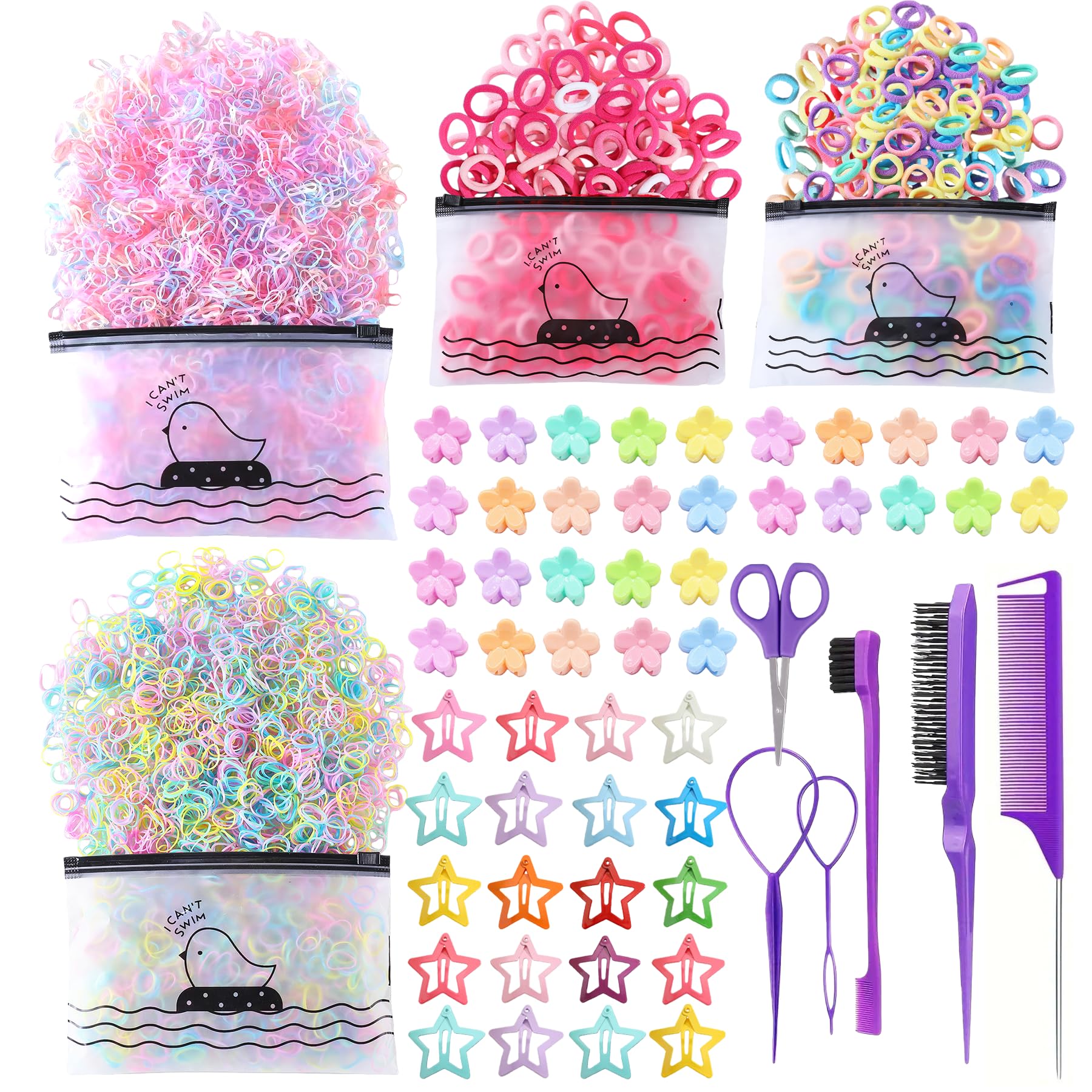 EAQIOIL gomas elasticas para cabello de niñas, duraderas y seguras para peinados diarios