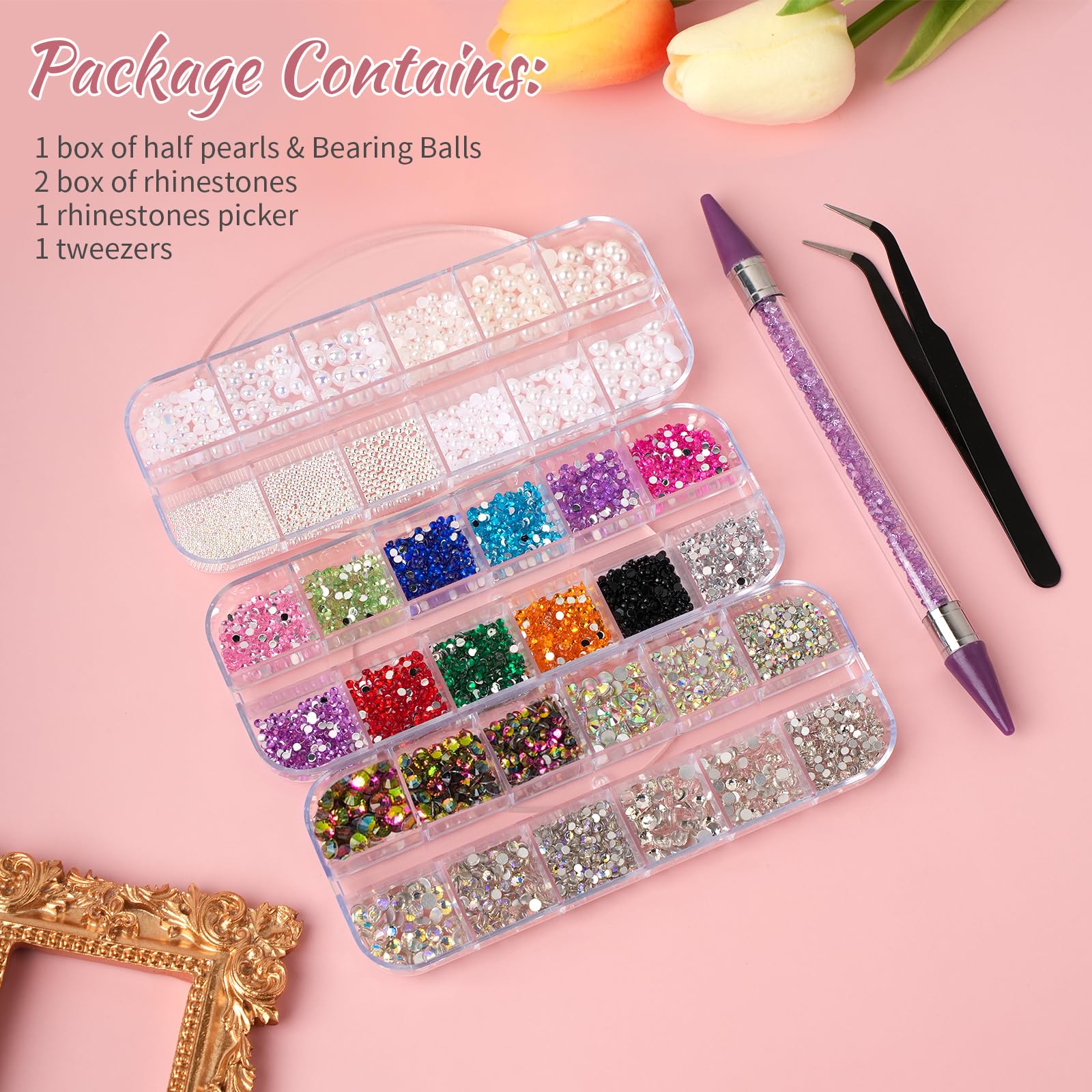 EARLMONI multipurpose gems suit nails, makeup, clothes, and crafts.