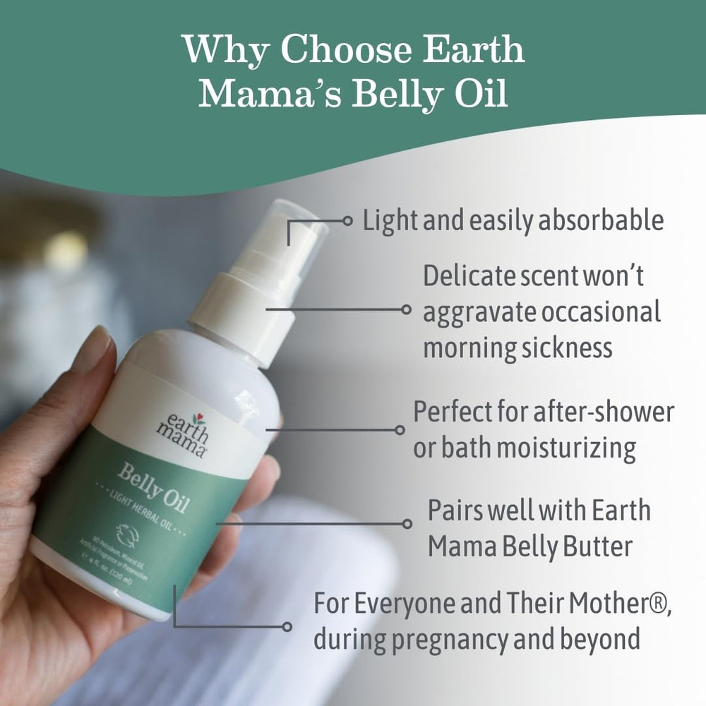 Earth Mama Aceite Vientre: aplicación en abdomen para masaje relajante