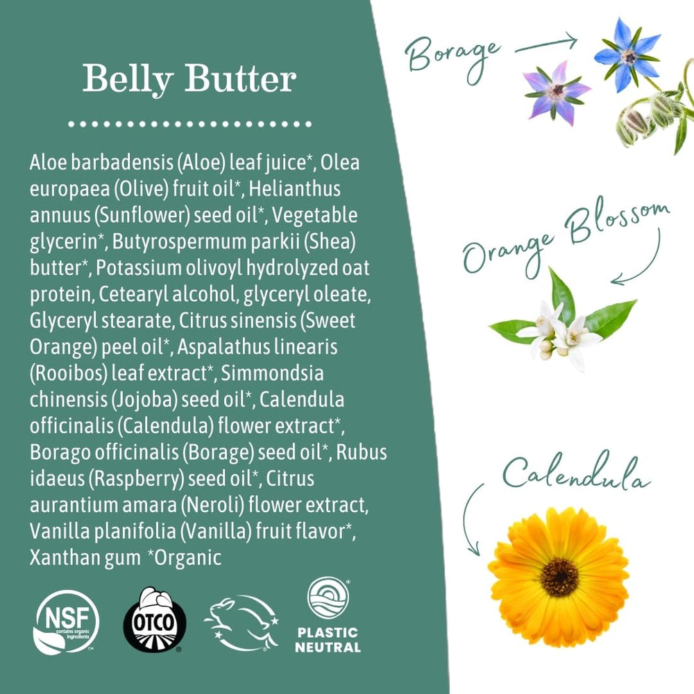 Earth Mama Belly Butter calendula y borago, nutrición de la piel.