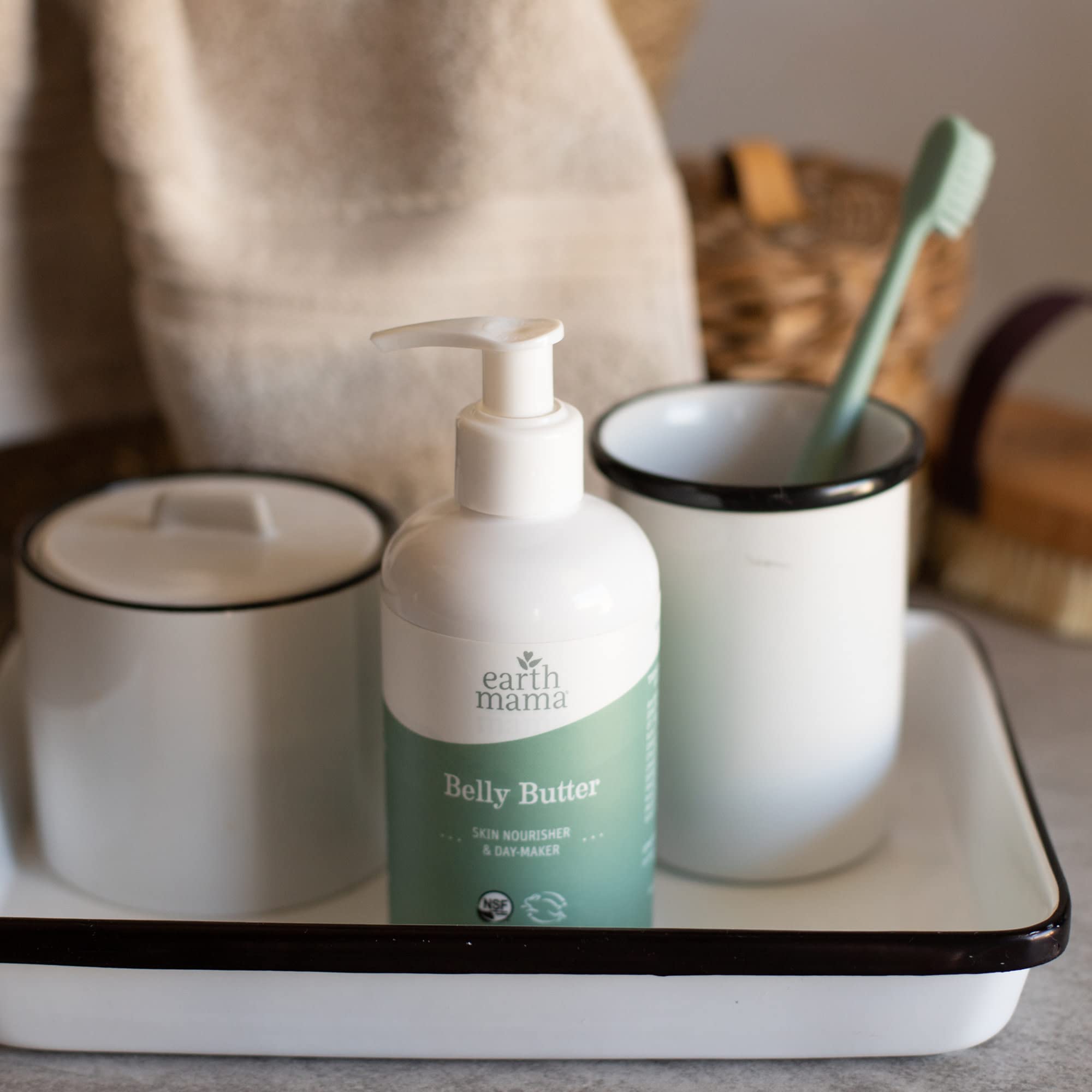 Earth Mama Belly Butter certificado por Oregon Tilth y Leaping Bunny.