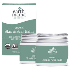 Earth Mama Organic Skin & Scar Balm bottle for soothing postpartum skin