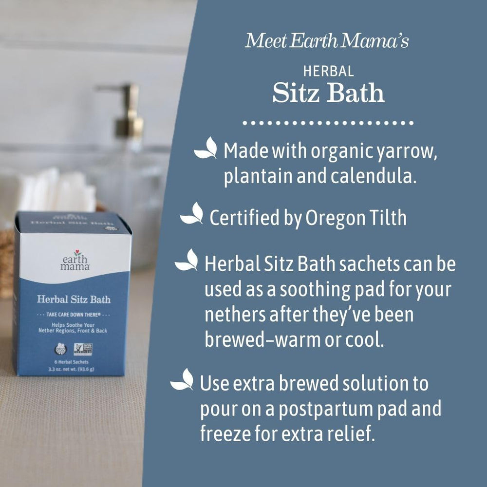 Earth Mama Sitz Bath avena y hierbas para aroma natural.