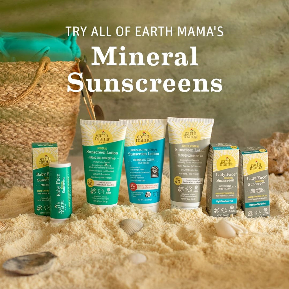 Earth Mama Uber-Sensitive: con sello de aceptación NEA, confiable para piel sensible.