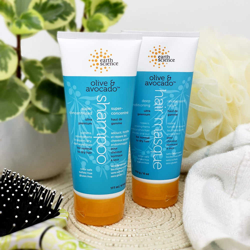 Earth Science two-pack packaging emphasizes vegan, cruelty-free care.