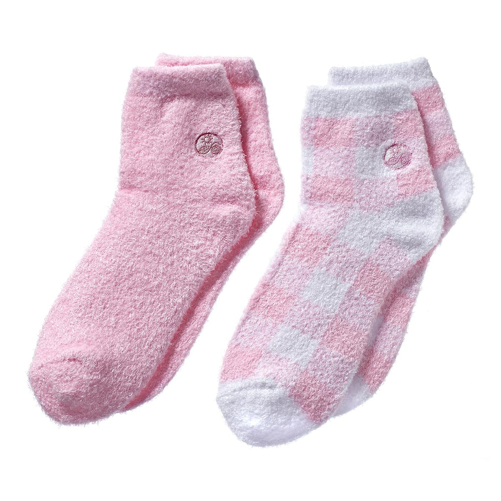 Earth Therapeutics Calcetines Aloe, rosa a cuadros: uso doméstico suave para pies cansados