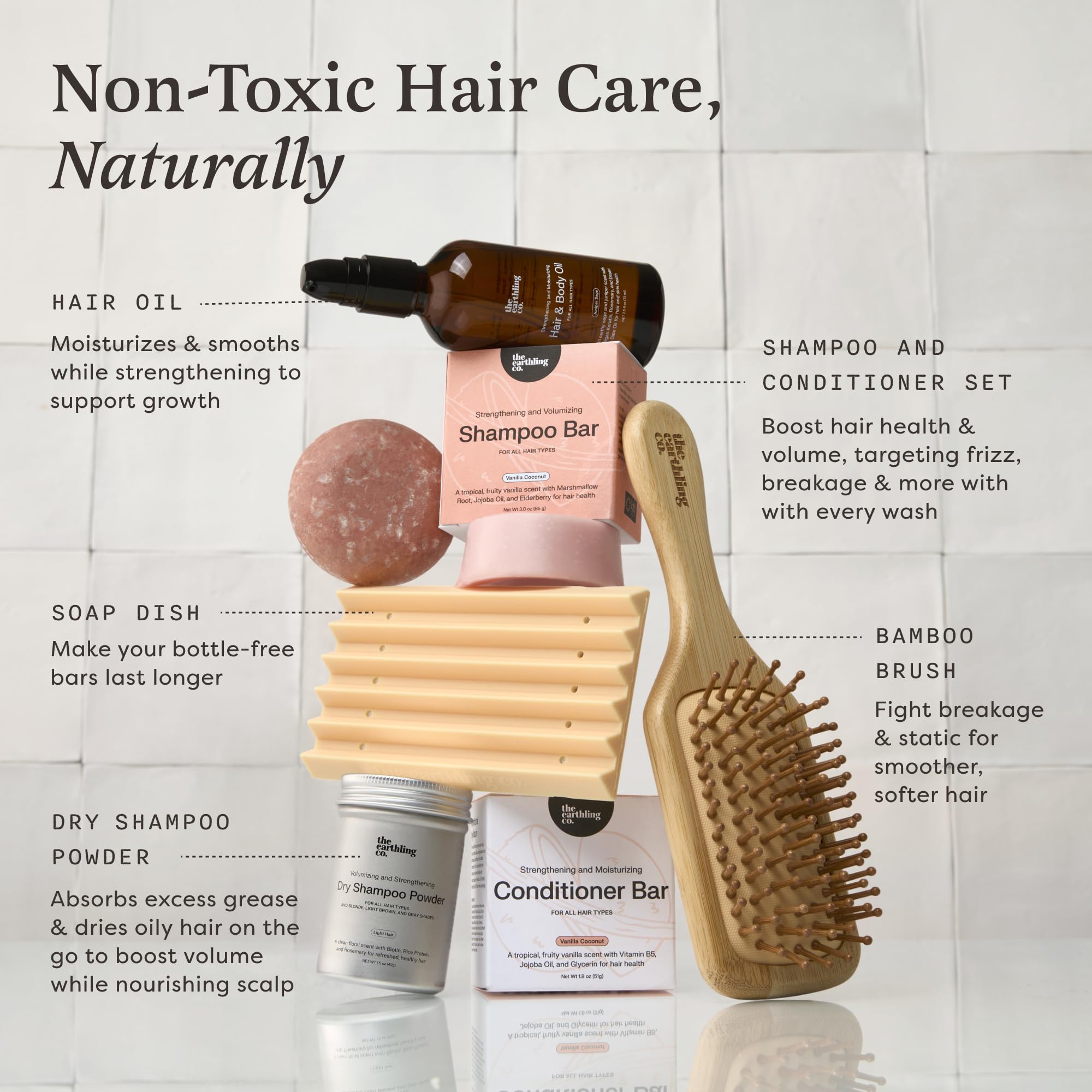USA-made natural vegan ingredients label and eco-packaging.