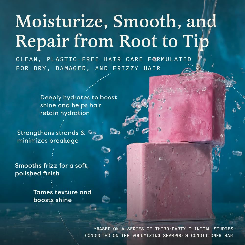 The Earthling Co. Rosy Jasmine shampoo bar moisture provides deep hydration for soft, nourished hair.