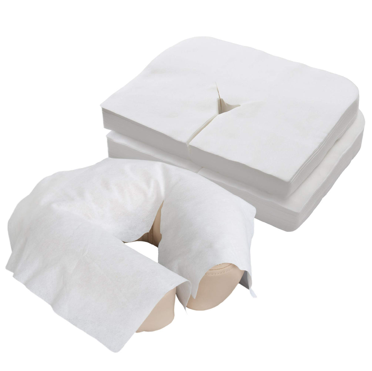 EarthLite disposable headrest cover, easy to use, quick setup for massage tables.