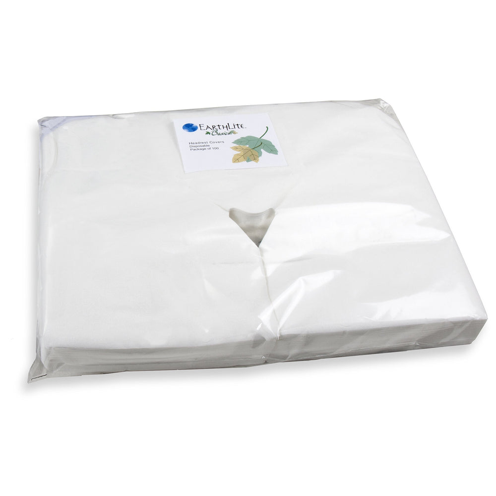 EarthLite disposable headrest cover lush fabric feel, non-wrinkling comfort.