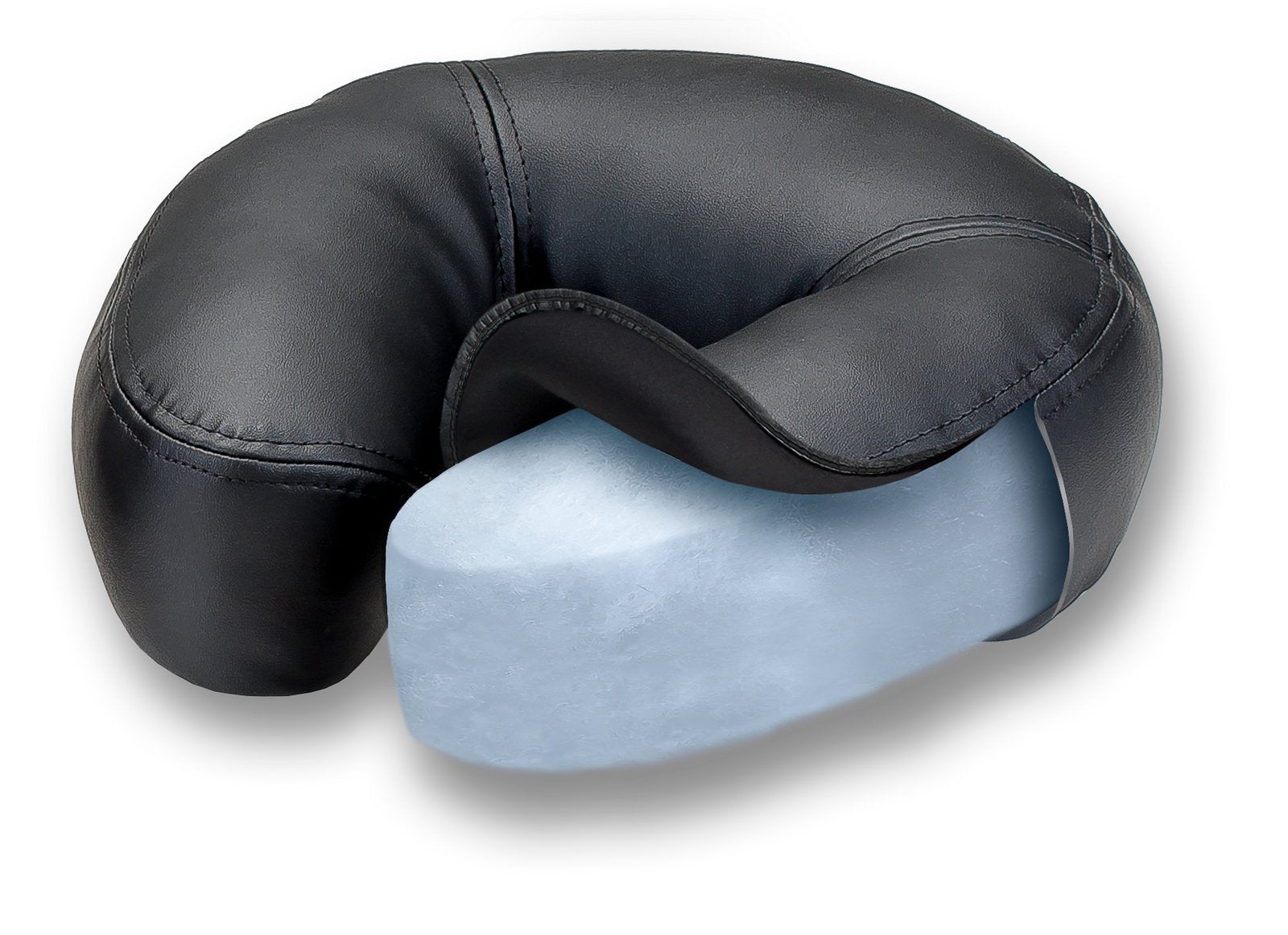 EarthLite adjustable headrest with cam lever locks in place for precise positioning