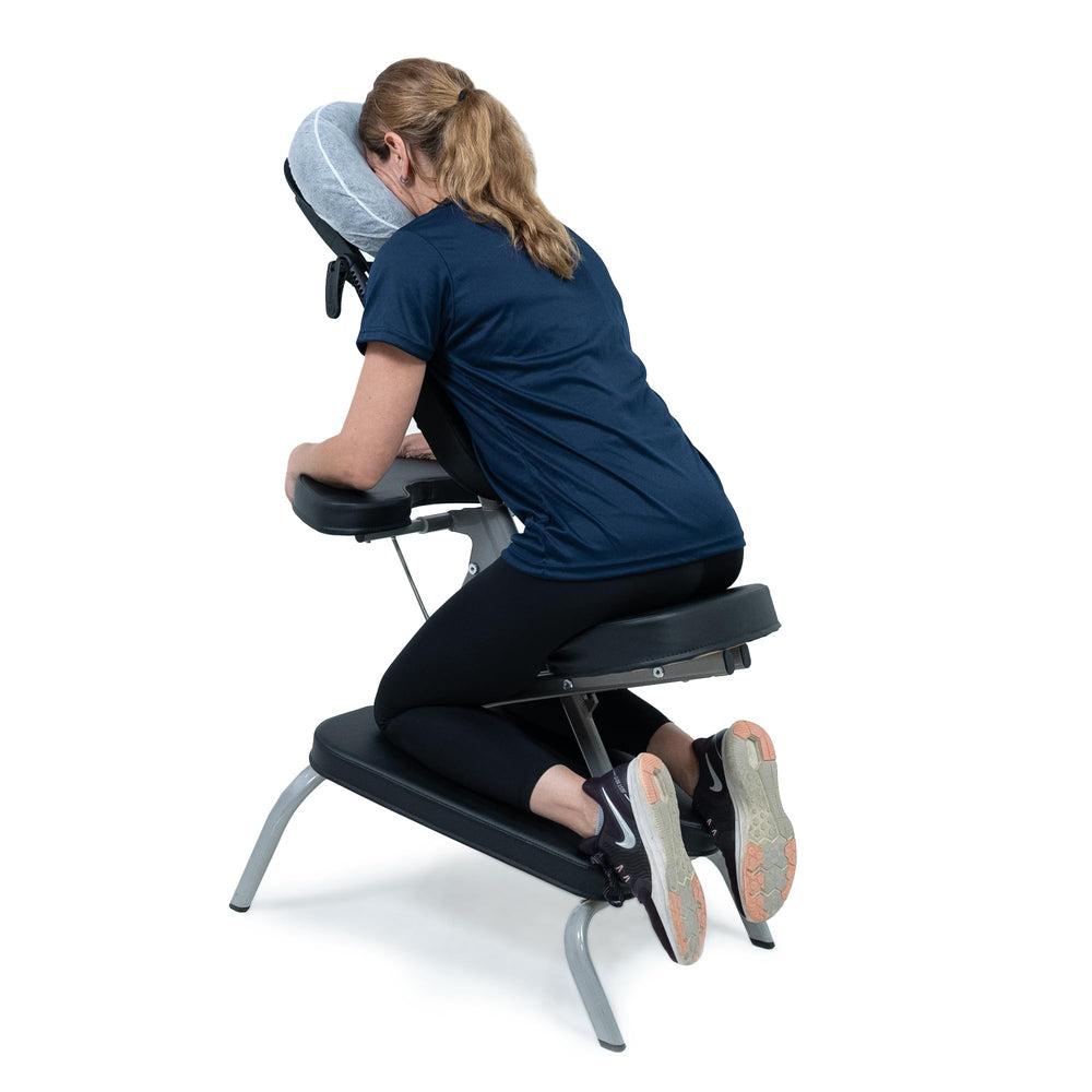 EarthLite medical-grade fiber face-rest cover offers a soft, sanitary barrier.