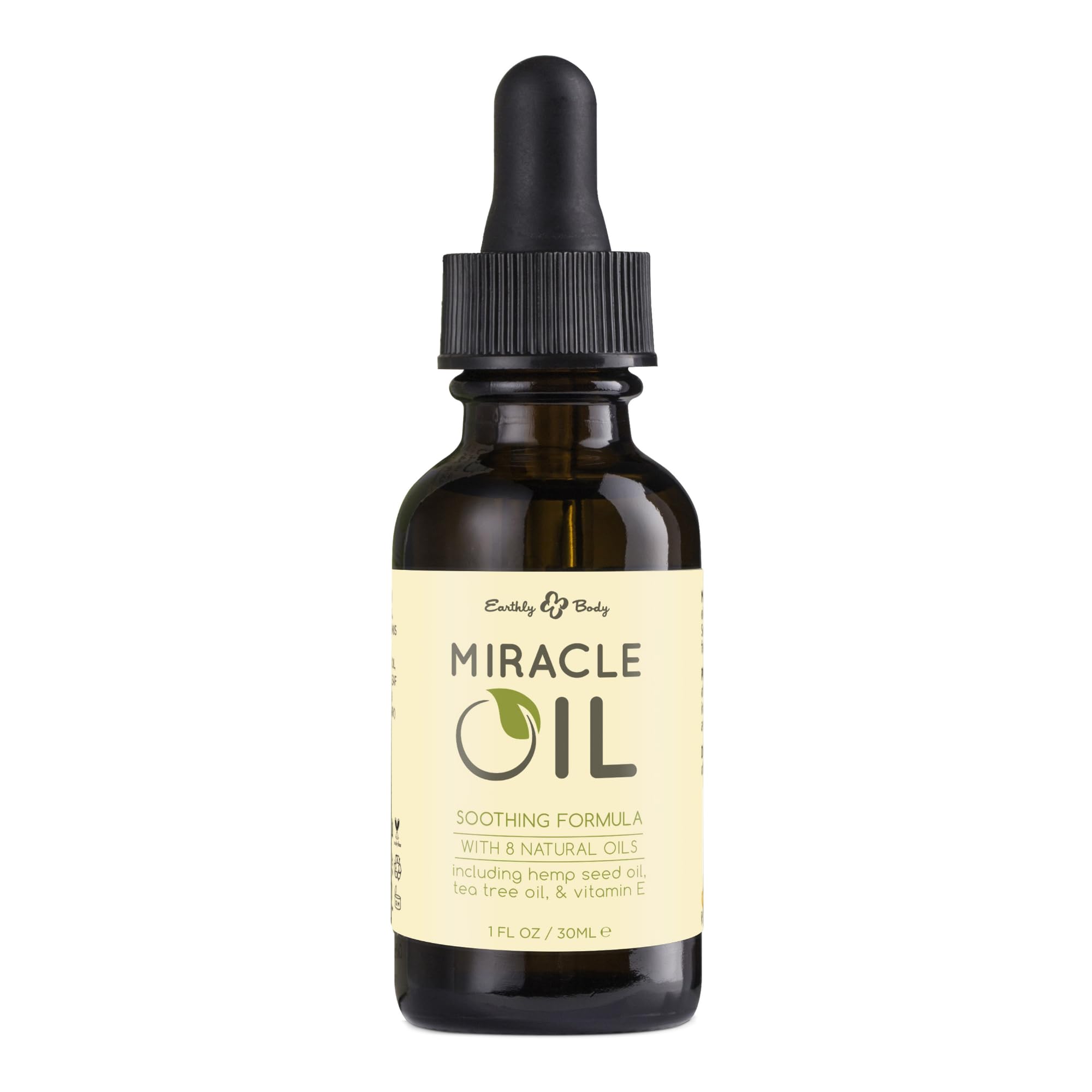 Earthly Body Miracle Oil: botella clara para hidratación suave de la piel