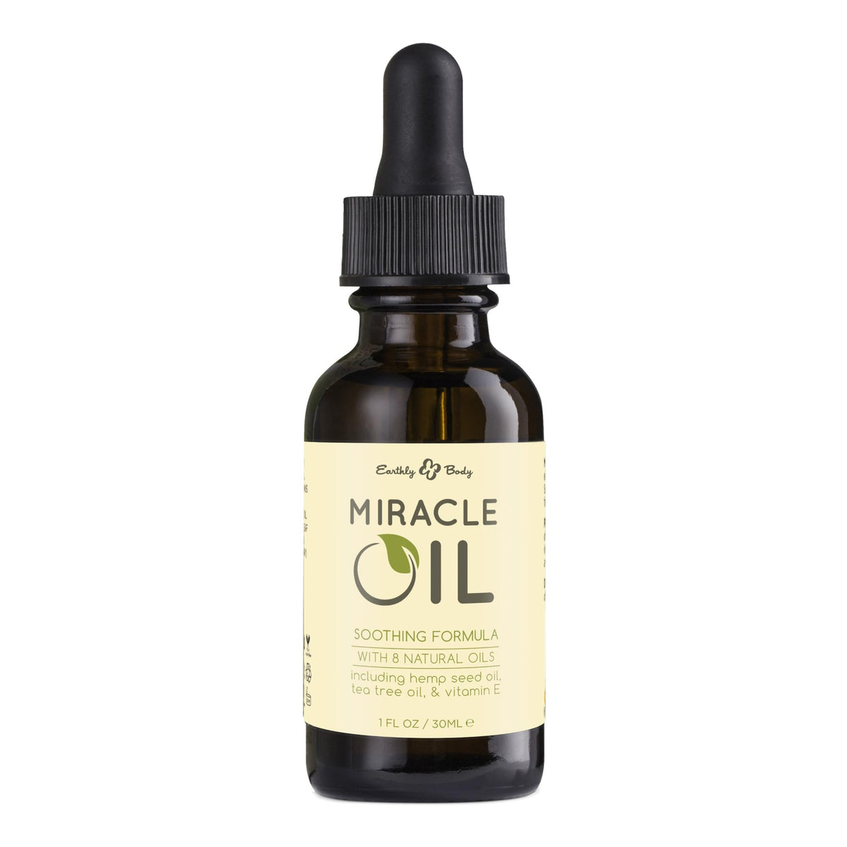 Earthly Body Miracle Oil: botella clara para hidratación suave de la piel
