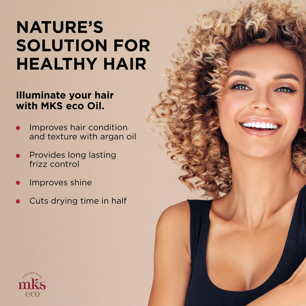 Earthly Body MKS Eco Oil Original, aplicación suave para cabello sedoso y manejable