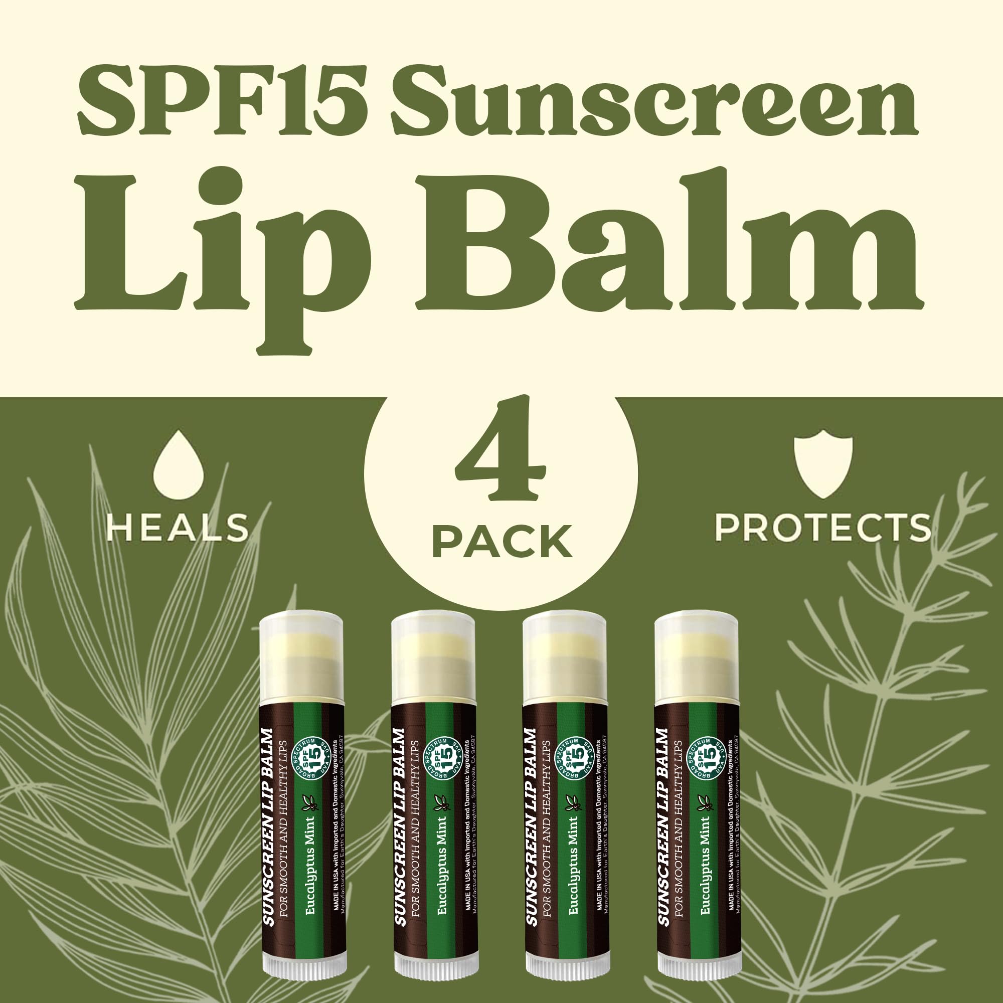 Earth's Daughter bálsamo labial SPF 15 para aplicación suave y rápida.