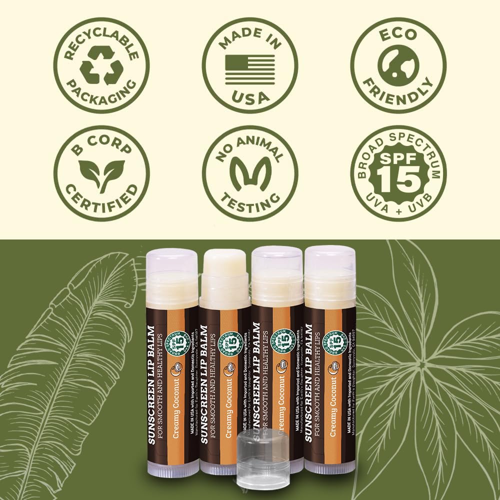 Earth's Daughter fórmula de cera de abejas y coco para labios secos.