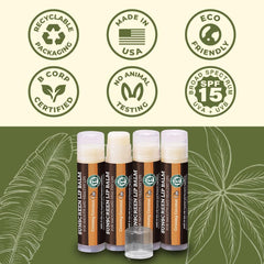 Earth's Daughter fórmula de cera de abejas y coco para labios secos.