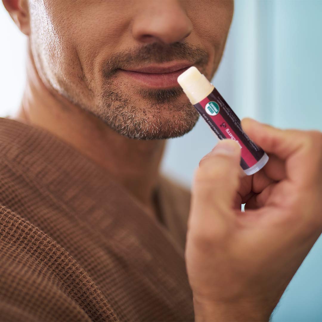Freshly opened balm reveals rich color and silky texture.
